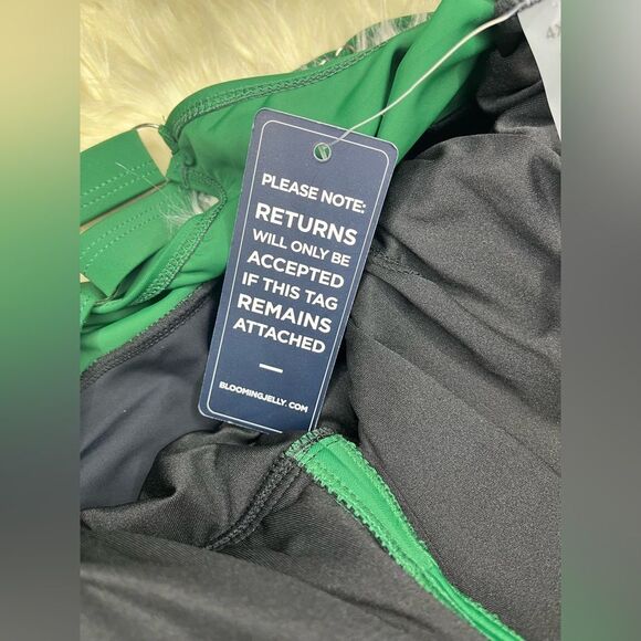 Blooming Jelly green/black Swim Dress Tummy Control Bathing Suits Sz 2X - Picture 4 of 7